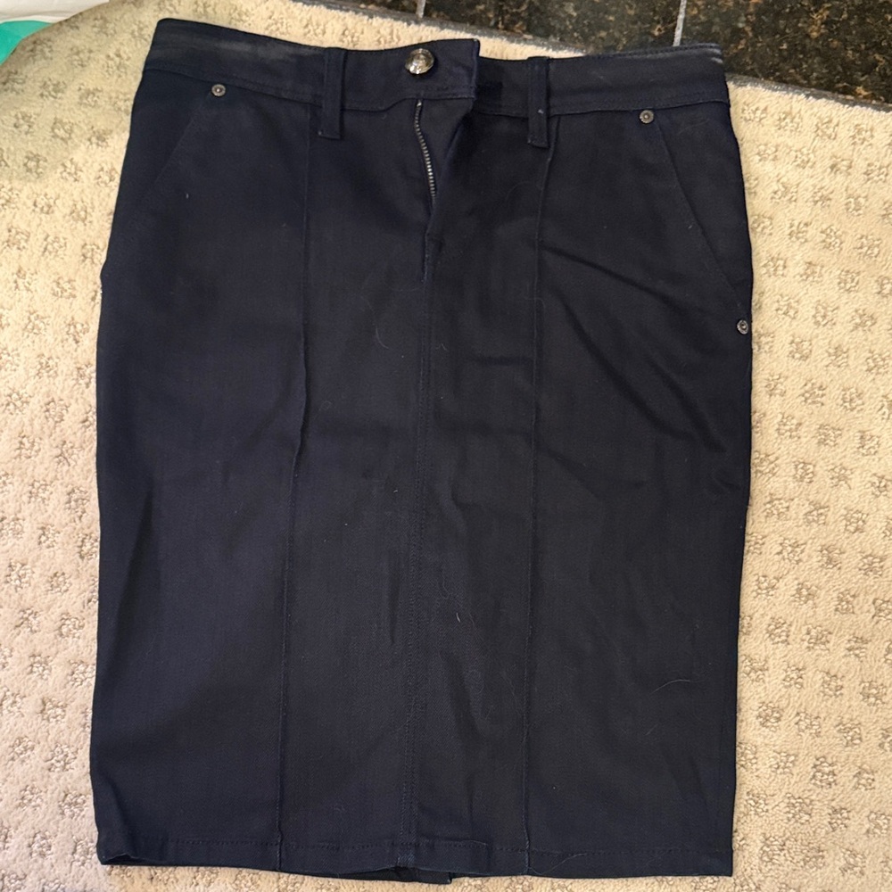 Burberry Black Skirt with Silver Buttons